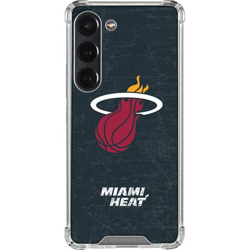 NBA Miami Heat Black Partial Logo Galaxy S23 Clear Case