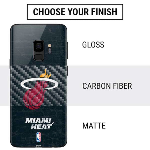 NBA Miami Heat Black Partial Logo Galaxy S9 Skin