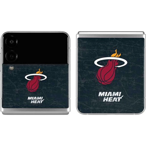 NBA Miami Heat Black Partial Logo Galaxy Z Flip4 5G Skin