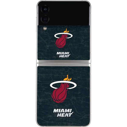 NBA Miami Heat Black Partial Logo Galaxy Z Flip4 5G Skin