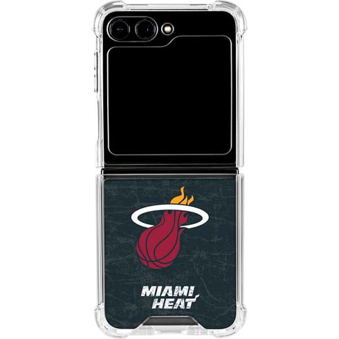 NBA Miami Heat Black Partial Logo Galaxy Z Flip5 5G Clear Case