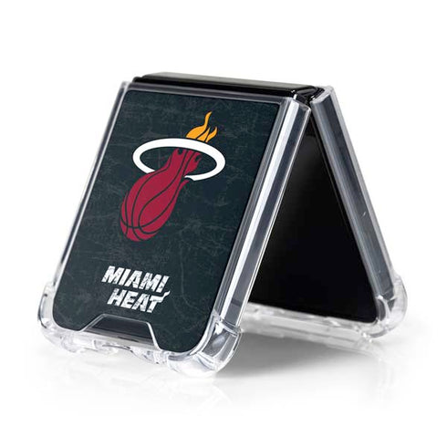 NBA Miami Heat Black Partial Logo Galaxy Z Flip5 5G Clear Case
