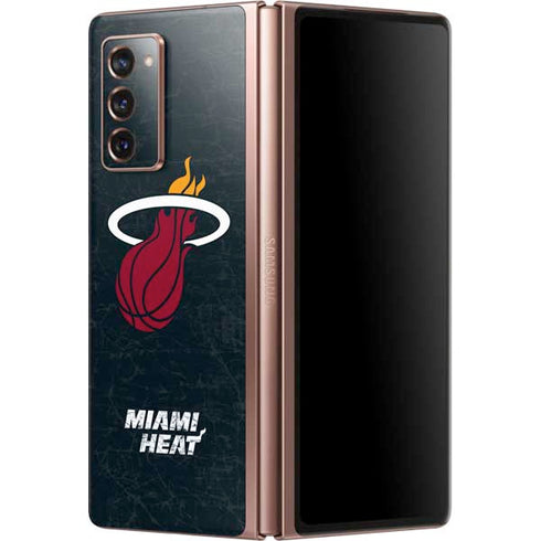 NBA Miami Heat Black Partial Logo Galaxy Z Fold2 5G Skin