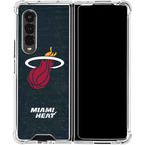 NBA Miami Heat Black Partial Logo Galaxy Z Fold4 5G Clear Case