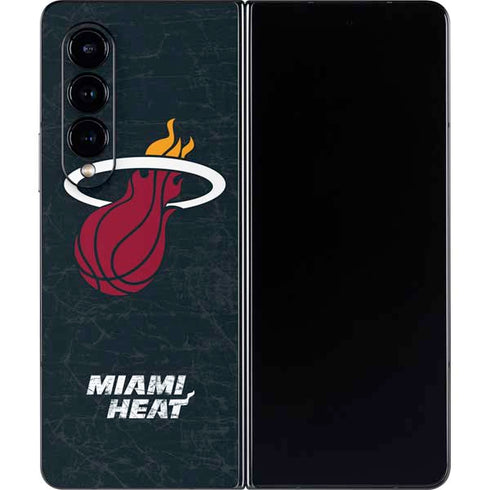 NBA Miami Heat Black Partial Logo Galaxy Z Fold4 5G Skin