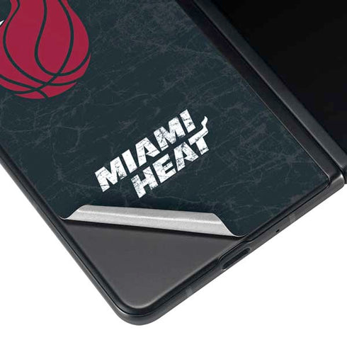 NBA Miami Heat Black Partial Logo Galaxy Z Fold4 5G Skin