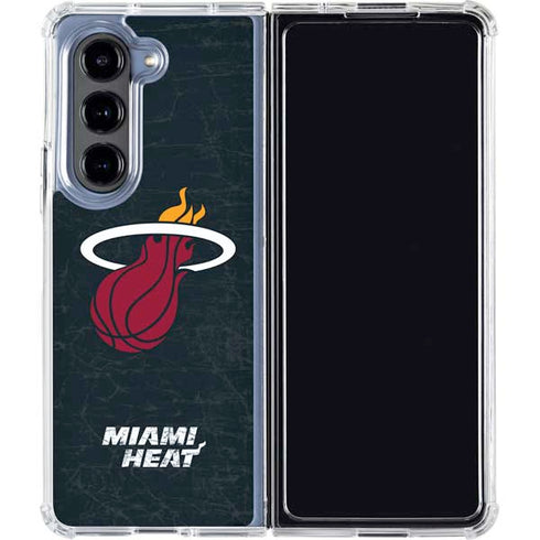 NBA Miami Heat Black Partial Logo Galaxy Z Fold5 5G Clear Case