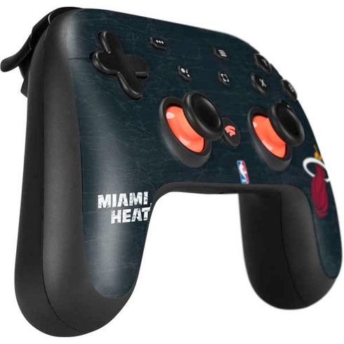 NBA Miami Heat Black Partial Logo Google Stadia Controller Skin