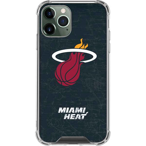 NBA Miami Heat Black Partial Logo iPhone 12 Pro Clear Case