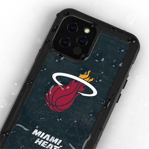 NBA Miami Heat Black Partial Logo iPhone 12 Pro Waterproof Case