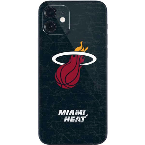 NBA Miami Heat Black Partial Logo iPhone 12 Skin