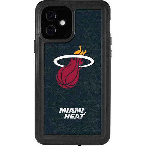 NBA Miami Heat Black Partial Logo iPhone 12 Waterproof Case
