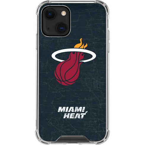 NBA Miami Heat Black Partial Logo iPhone 14 Clear Case