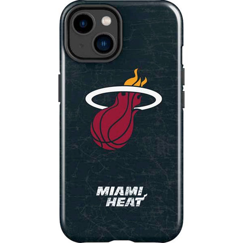 NBA Miami Heat Black Partial Logo iPhone 15 Plus Impact Case