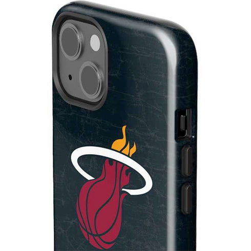 NBA Miami Heat Black Partial Logo iPhone 15 Plus Impact Case