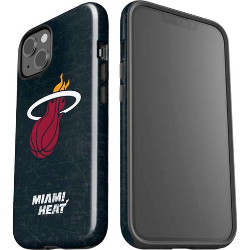 NBA Miami Heat Black Partial Logo iPhone 15 Plus Impact Case