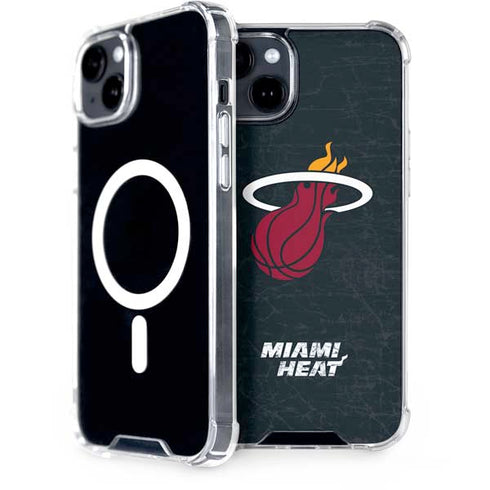 NBA Miami Heat Black Partial Logo iPhone 15 Plus MagSafe Case