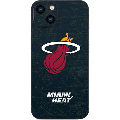 NBA Miami Heat Black Partial Logo iPhone 14 Plus Skin