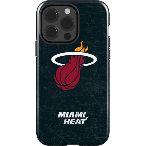 NBA Miami Heat Black Partial Logo iPhone 15 Pro Impact Case