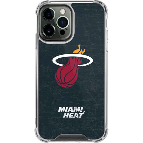 NBA Miami Heat Black Partial Logo iPhone 14 Pro Max Clear Case