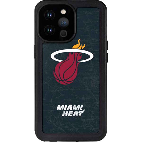 NBA Miami Heat Black Partial Logo iPhone 14 Pro Max Waterproof Case