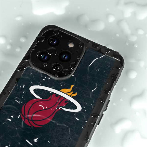 NBA Miami Heat Black Partial Logo iPhone 14 Pro Max Waterproof Case