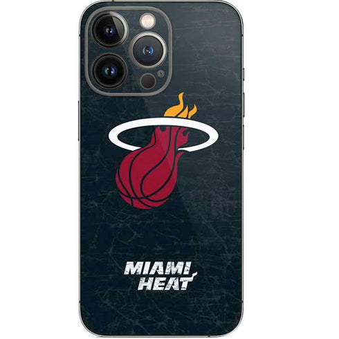 NBA Miami Heat Black Partial Logo iPhone 14 Pro Skin