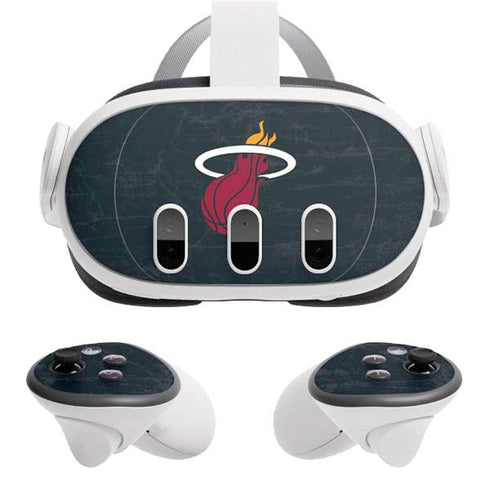 NBA Miami Heat Black Partial Logo Meta Quest 3 Skin