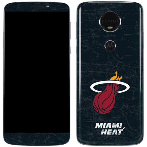 NBA Miami Heat Black Partial Logo Moto E5 Plus Skin