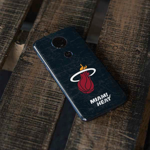 NBA Miami Heat Black Partial Logo Moto E5 Plus Skin