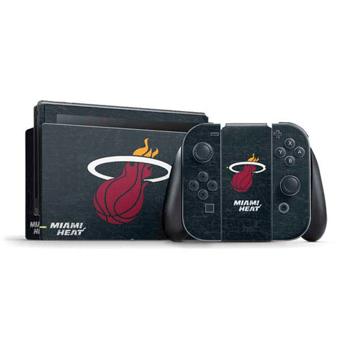 NBA Miami Heat Black Partial Logo Nintendo Switch Bundle Skin