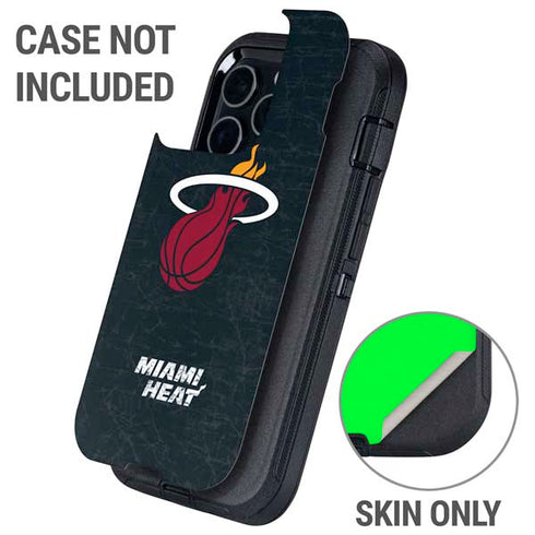 NBA Miami Heat Black Partial Logo Otterbox Defender iPhone Skin
