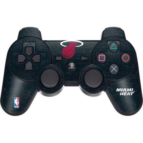 NBA Miami Heat Black Partial Logo PS3 Dual Shock wireless controller Skin