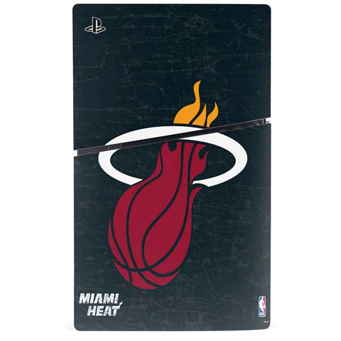 NBA Miami Heat Black Partial Logo PS5 Slim Disk Bundle Skin