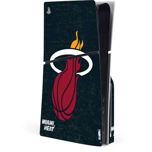 NBA Miami Heat Black Partial Logo PS5 Slim Disk Console Skin