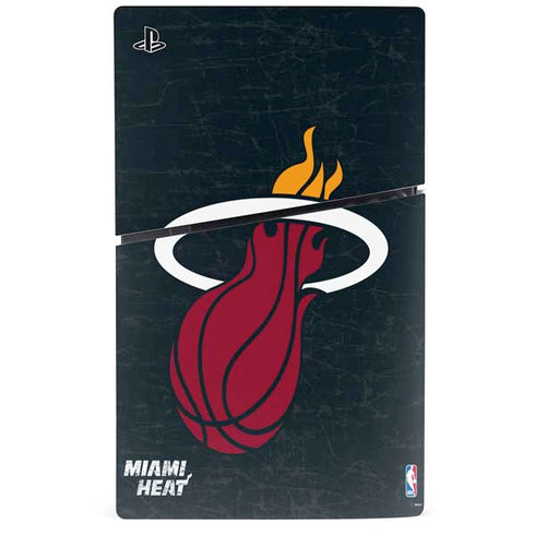 NBA Miami Heat Black Partial Logo PS5 Slim Disk Console Skin