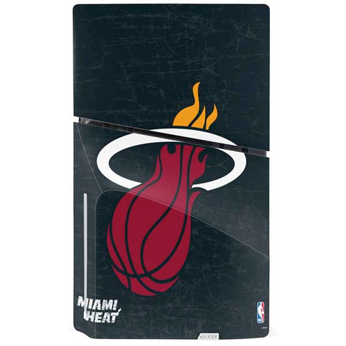 NBA Miami Heat Black Partial Logo PS5 Slim Disk Console Skin