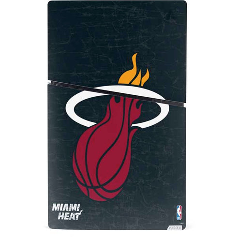 NBA Miami Heat Black Partial Logo PS5 Slim Digital Edition Console Skin