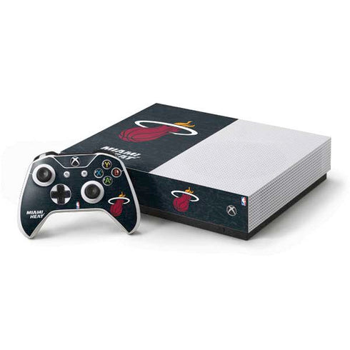 NBA Miami Heat Black Partial Logo Xbox One S All-Digital Edition Bundle Skin