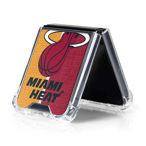 NBA Miami Heat Canvas Galaxy Z Flip5 5G Clear Case