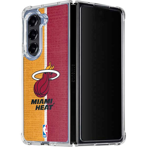 NBA Miami Heat Canvas Galaxy Z Fold5 5G Clear Case