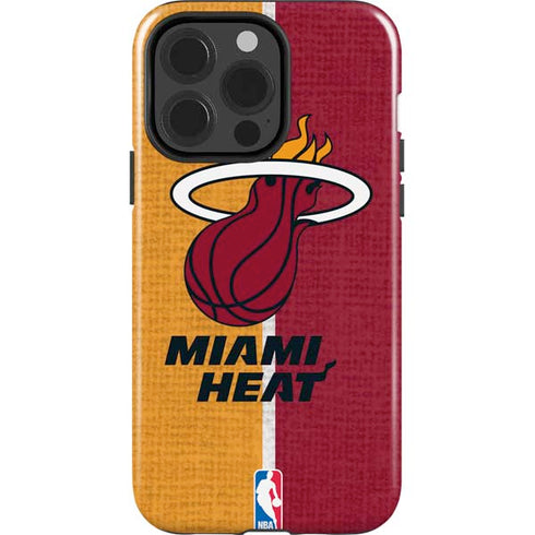 NBA Miami Heat Canvas iPhone 15 Pro Impact Case