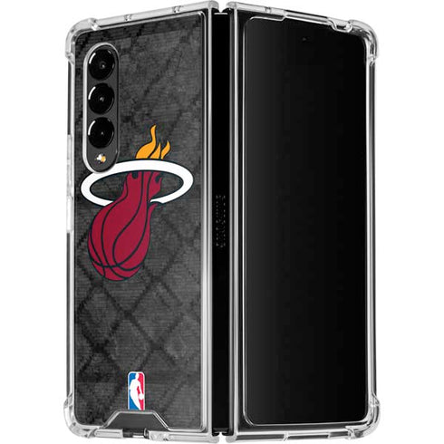 NBA Miami Heat Dark Rust Galaxy Z Fold4 5G Clear Case