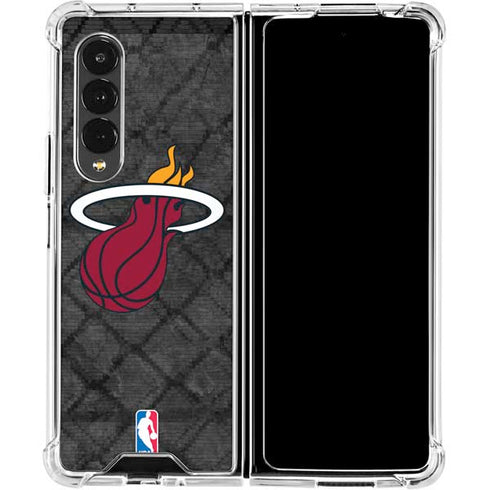 NBA Miami Heat Dark Rust Galaxy Z Fold4 5G Clear Case