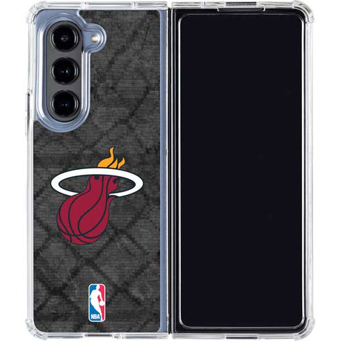 NBA Miami Heat Dark Rust Galaxy Z Fold5 5G Clear Case