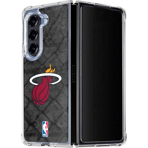 NBA Miami Heat Dark Rust Galaxy Z Fold5 5G Clear Case