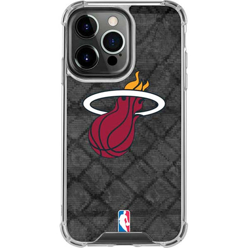 NBA Miami Heat Dark Rust iPhone 14 Pro Clear Case