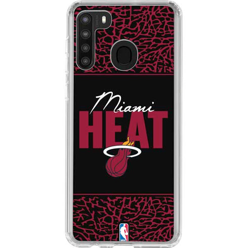 NBA Miami Heat Elephant Print Galaxy A21 Clear Case