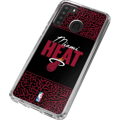 NBA Miami Heat Elephant Print Galaxy A21 Clear Case