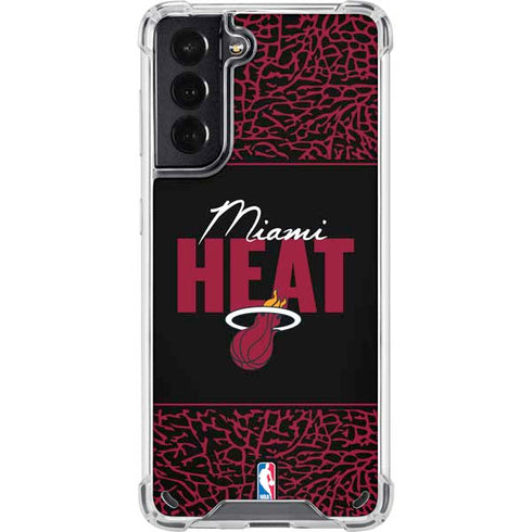 NBA Miami Heat Elephant Print Galaxy S21 5G Clear Case